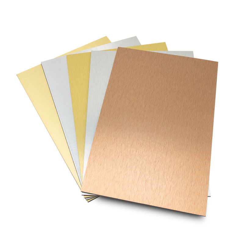 ขายด่วนทนต่อสภาพอากาศ Anodized Brushed อลูมิเนียมคอมโพสิตแผง PE / PVDF เคลือบ ACP ACM สำหรับผนังม่าน