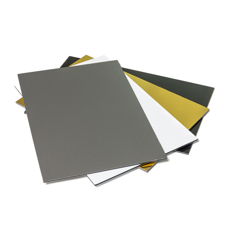 PE PVDF สีเทา แผ่นผสมอลูมิเนียม acm acp กับ 3mm/4mm/5mm