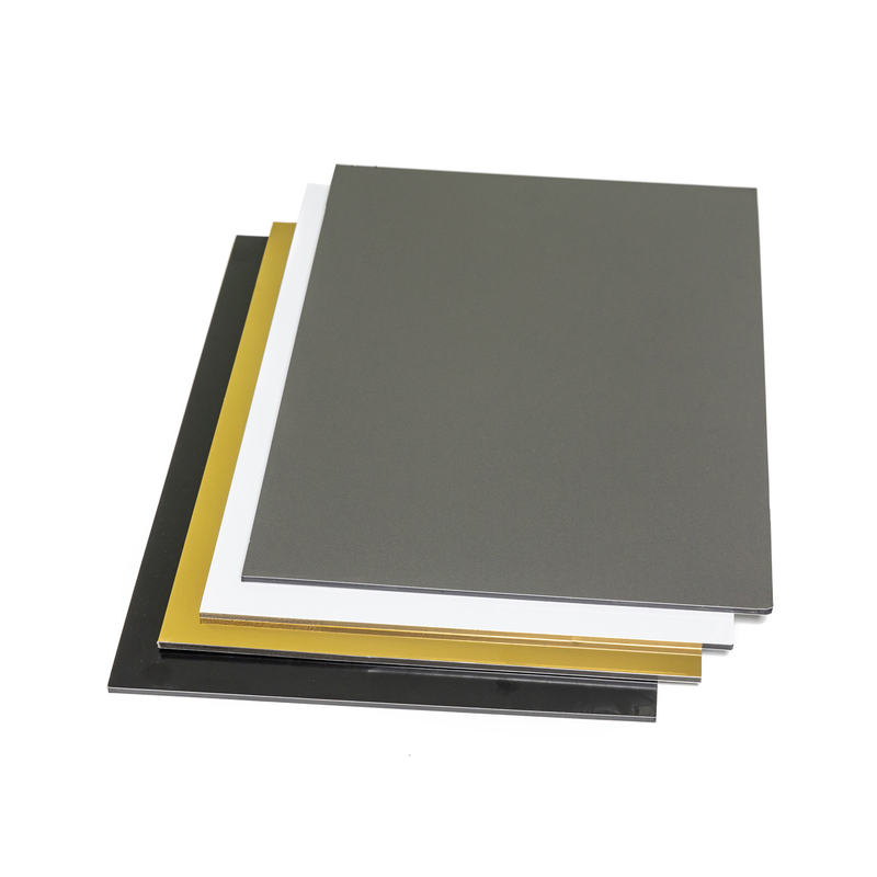 PE PVDF สีเทา แผ่นผสมอลูมิเนียม acm acp กับ 3mm/4mm/5mm