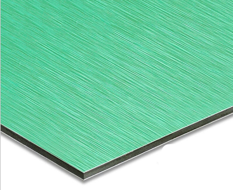 0.03-0.5 มิลลิเมตร Brushed Finish PVDF แผ่นอลูมิเนียมสําหรับผนังภายนอก