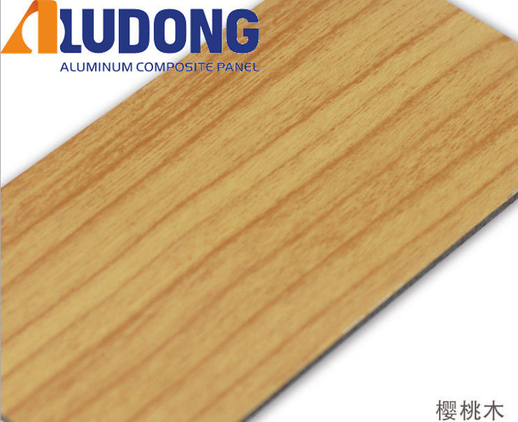 OEM Custom 1220*2440mm ACM Panel PE PVDF Coating, Wood Grain Option, สําหรับเพดานและตกแต่งภายใน ราคาโรงงาน
