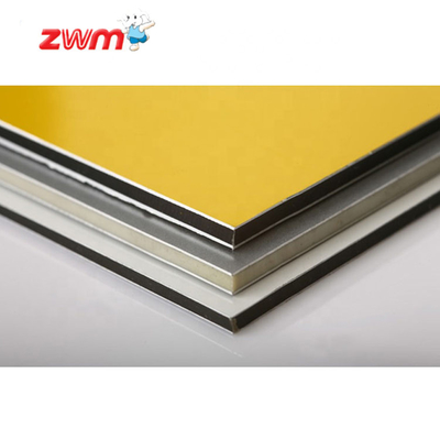 3050mm ความยาว Brushed Aluminium Polyvinylidene Fluoride Panel สําหรับพื้นผิวเรียบและทนทาน