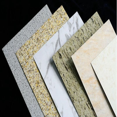 4 มิลลิเมตร PVDF อลูมิเนียมผสมผสาน แผนผิวเคลือบด้วยเมล็ดมาร์บูล์สีสว่างสูง แผนผิวอัลโคบอนด์สําหรับโรงแรมหรูหรา